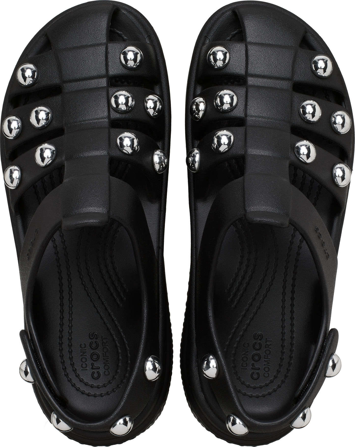 Crocs Stomp Studded Fisherman Sandals Black