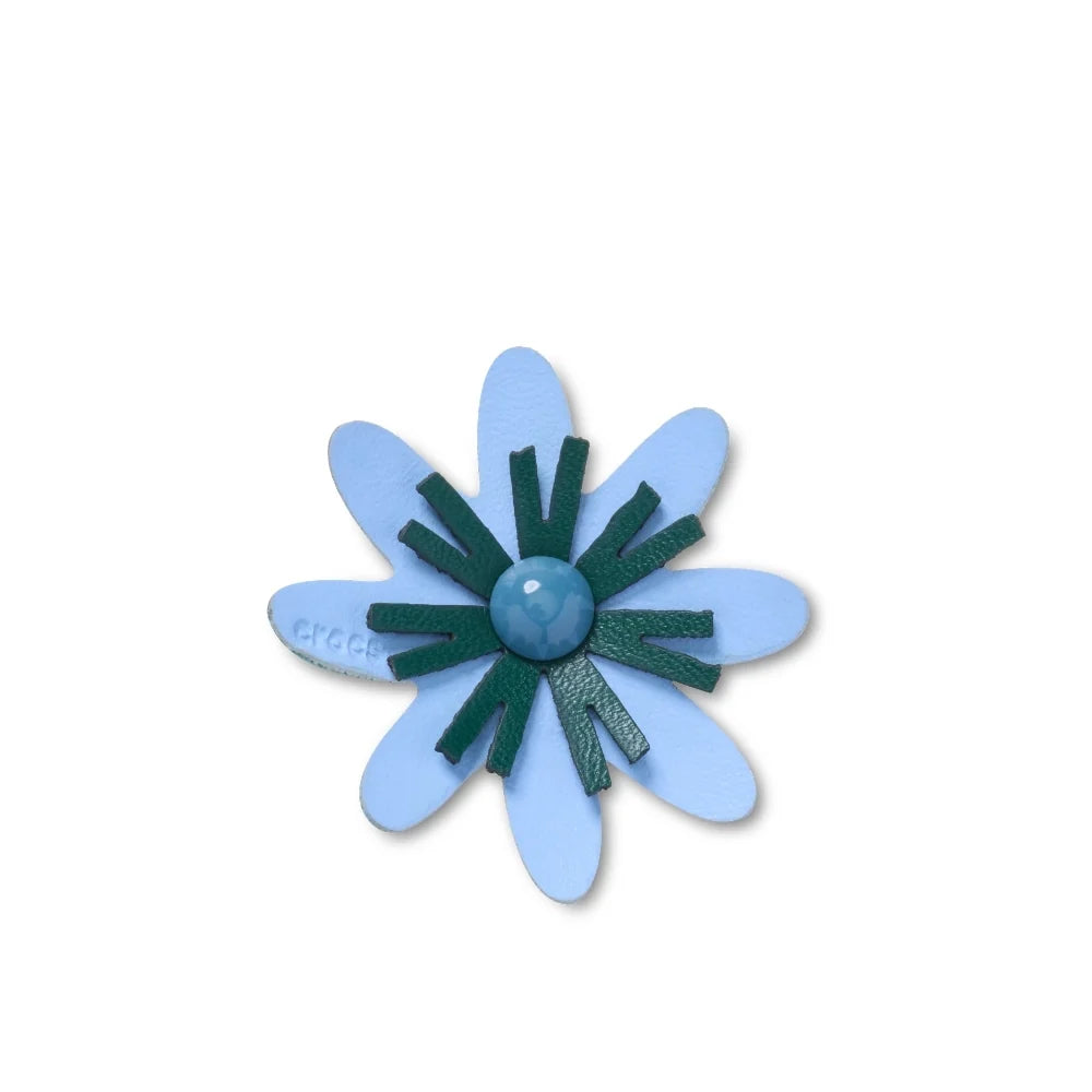 Jibbitz™ Faux Leather Blue Flower