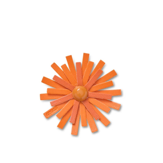 Jibbitz™ Faux Leather Orange Flower