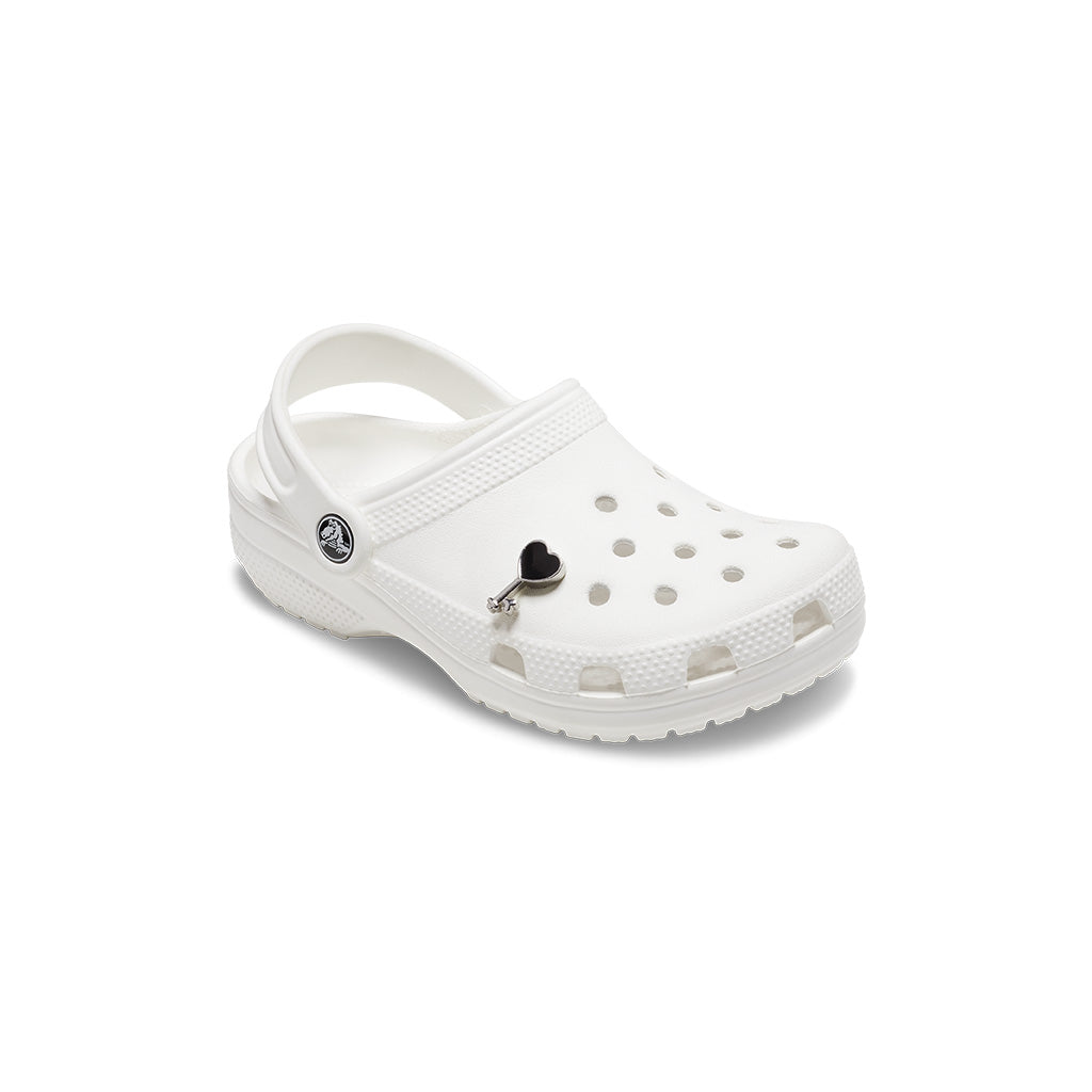 Jibbitz™ Silver and Black Heart Key