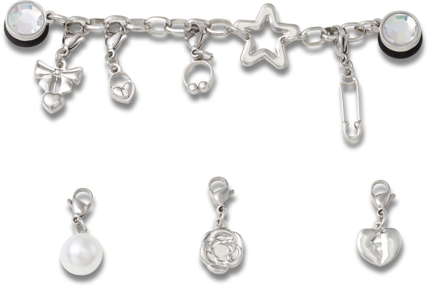 Jibbitz™ Removable Punk Silver