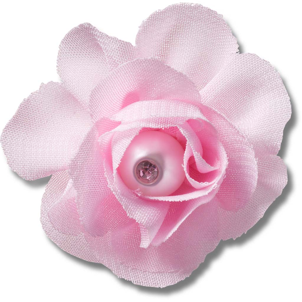 Jibbitz™ Pink Fabric Flower With Pearl