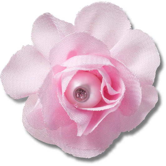 Jibbitz™ Pink Fabric Flower With Pearl