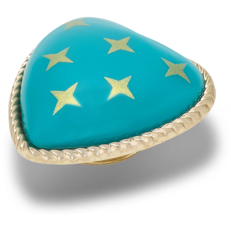 Jibbitz™  Turquoise and Gold Heart