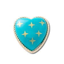 Jibbitz™  Turquoise and Gold Heart