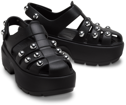 Crocs Stomp Studded Fisherman Sandals Black